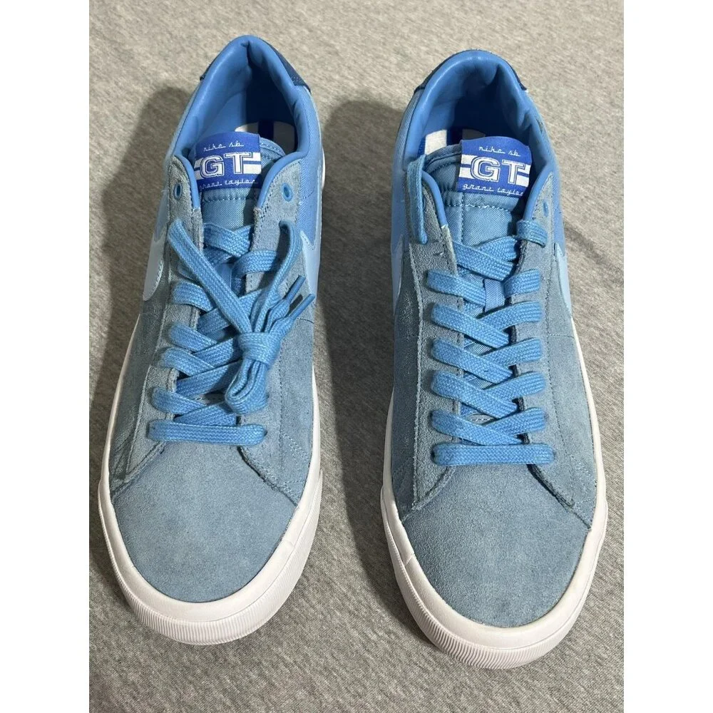Nike SB Blazer Low‎ GT Shoes Mens Size 13 Blue Suede Grant Taylor DC7695-400